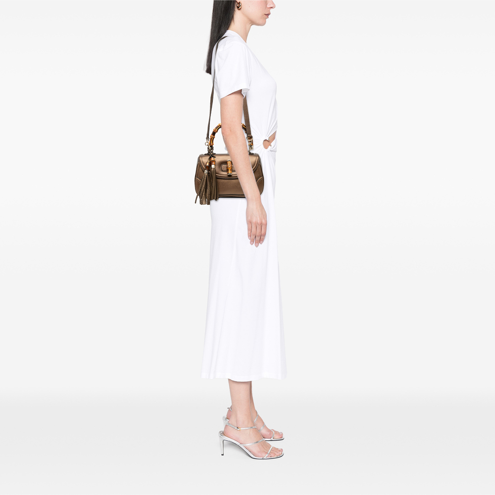 Pre-Loved Gucci Medium Leather New Bamboo Satchel - Picture 7 of 7
